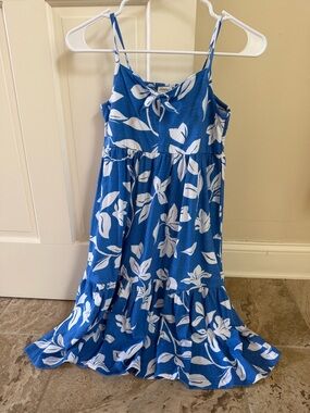 NWT J. Crew Crewcuts Blue and White Floral Sundress with Front Tie
